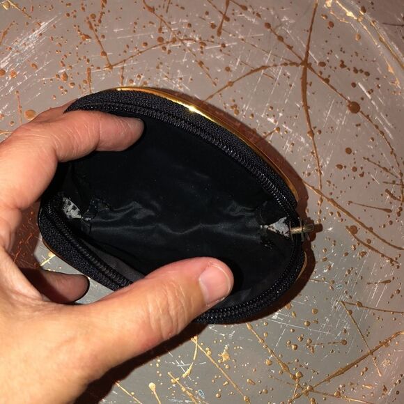 Paris Faux Patch Leather Black Gold Metallic Nesting Travel Bags - Picture 13 of 13